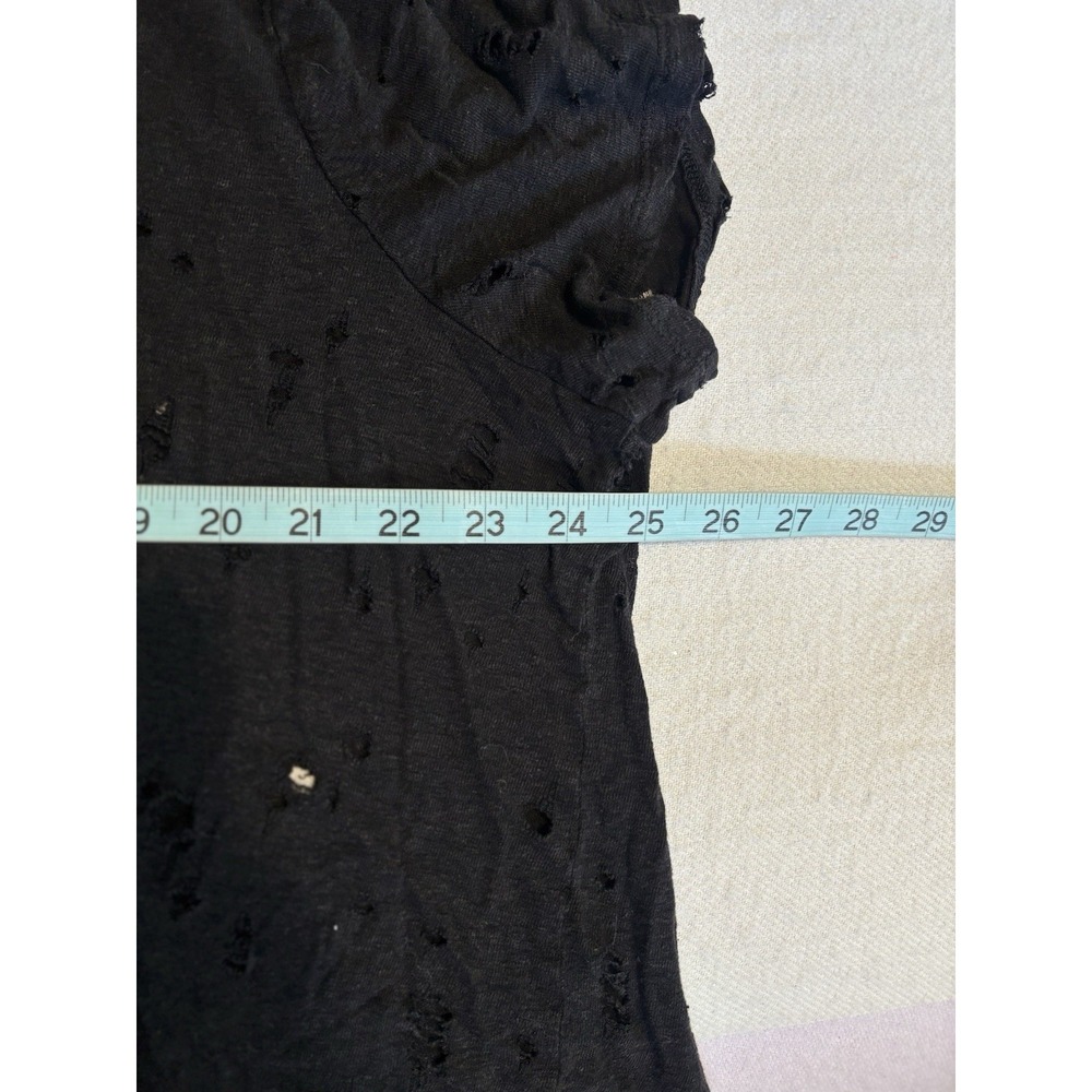 Forever 21 Black Boxy Distressed T-shirt Size 2X Short Sleeve Womens Soft Casual - Picture 5 of 5